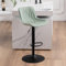 YOUTASTE Barhocker Einzeln, Barstuhl Höhenverstellbar mit PU-Bezug, Drehbare Küchenhocker mit Lehne und Fußstütze, Moderner Bar Stool für Bar, Theke und Küche, MintGrün