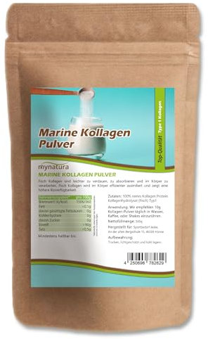 Mynatura Marine Kollagen Pulver | Fisch Kollagen Protein Hautgesundheit Haargesundheit (2x500g)
