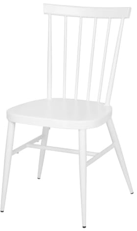 Bolero Windsor Aluminium Chairs Set (Pack of 4), White, Lightweight Construction, Stackable, Powder-Coated, UV & Scratch Resistant, Indoor & Outdoor Chairs, DP718