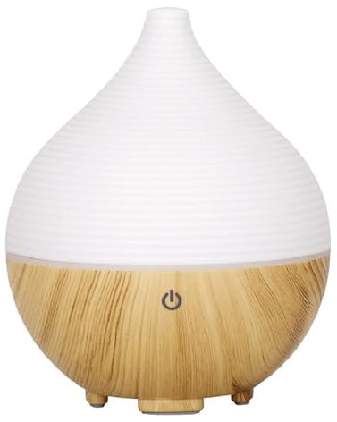 Difusor de Aceites Esenciales con 7 Colores Led, 160ml Humidificador Ultrasónico y Difusor de Aromas, Difusor Aceites Esenciales de Cerámica y Madera, Humidificador de Aire para Casa, Yoga