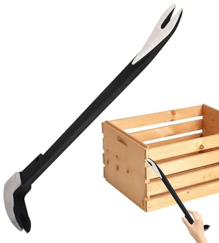 Mxshc Extractor de clavos, barra de garra de acero al carbono, herramienta de palanca con diseño de martillo, barra de palanca plana, herramienta extractora de uñas para carpinteros profesionales
