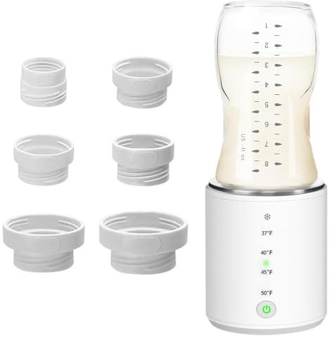 Flaschenwärmer Baby,Tragbarer Flaschenwärmer Baby Unterwegs, Flaschenwärmer mit 6 Adapters, 3-in-1 Elektrischer Flaschenwärmer aufladbar über USB,Fläschchenwärmer to go für Familien und Reisen