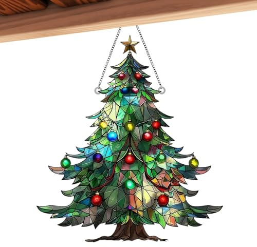 Attrape-soleil en verre coloré pour fenêtre de Noël, attrape-soleil en acrylique, décorations de Noël, attrape-soleil, ange de Noël fait à la main, décoration de Noël