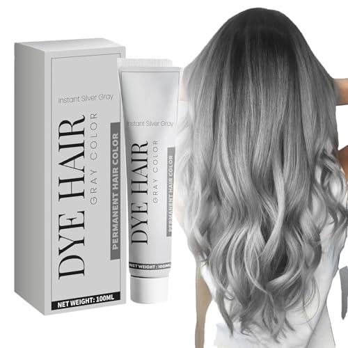 Grey Hair Dye | Instant Non-Damaging Dye For All Hair Types, Long-Lasting Natural Dying Cream, Unisex Light Gray Silver Hair Dye