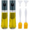 ÖLsprüHer für Speiseöl (2 Stück), Edelstahlglas ÖLspray Zum Kochen 120ml, Set Edelstahltrichter Reinigungsset Inklusive, Zum Grillen, Salat, Backen, Grün