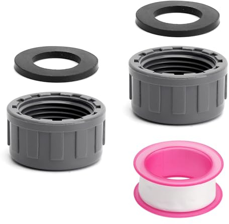 KQDRAVINE 2 stycken PVC-gängade lock 3/4 tum med gummitätningar med 3 m teflonband, G3/4 PVC-gänglock med gummitätningar, rörskruvlock, gänga för tätning av anslutningar och rörändar