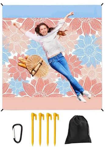 Coperta da Spiaggia Impermeabile e Antisabbia | Coperta Impermeabile Per Picnic Esteri Tappeto Outdoor | Coperta Antisabbia per Spiaggia Viaggio Prato Yoga Sport Parco Giardino e Escursioni