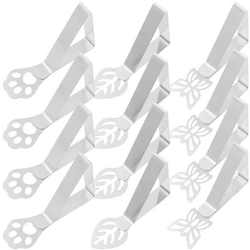 JYNVO 12 Pezzi Tovaglia Clip in Acciaio, Gadget Molla Fermatovaglia, Acciaio Inossidabile, Argento, per Outdoor Picnic Party, Adatto a Tavoli di 1-3 cm di Spessore