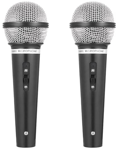 WNXBFO Fake Microphone, Toy Microphone for Kids, 2 Pack Kids Microphones for Singing, Pretend Play, Karaoke Parties, Birthday Party Supplies, Stage Performances