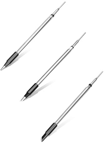 C200S / C210 Soldering Iron Tips Pointed tip/Knife tip/Horseshoe tip Integrated Plug-in Soldering Tips Replacement Soldering Iron Tips Low-Temperature Soldering Tool for Repair Workstations,3-Pack