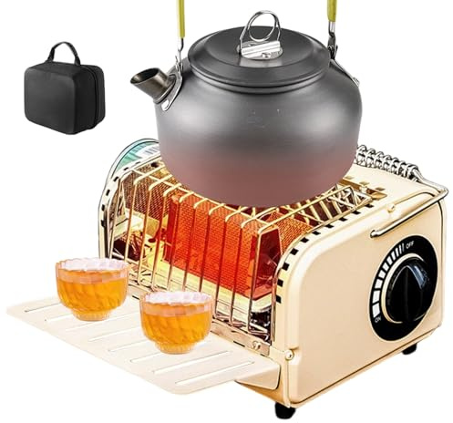 Estufa Calefactora Para Tienda De Campaña,1200W Estufa De Gas Para Tienda Con Bolsa De Almacenamiento | Calentador Portátil Para Senderismo,Para Acampada Mochilero Aire Libre Senderismo Invierno Ocio
