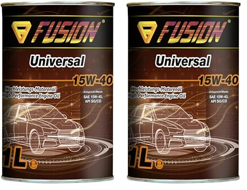 Aceite de Motor Universal 15W-40 ProFusion Pack de 2 x 1L = 2L – Aceite Mineral para Gasolina y Diésel – Alta Protección Antidesgaste, Anticorrosión y Baja Volatilidad – API SG/CD