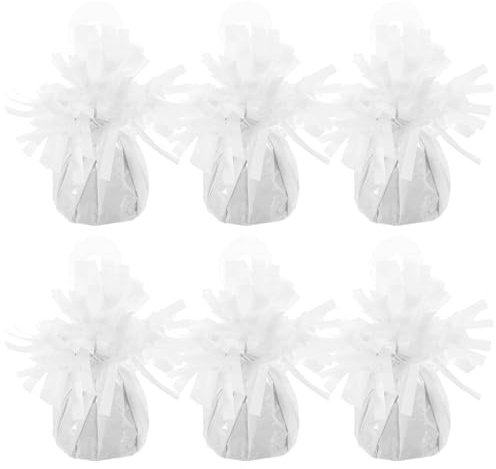 ULDIGI Pesi per Palloncini da Festa 6 Pezzi in Cemento Rivestito Pvc, Blocchi di Peso per Palloncini di Elio, Base Appesantita Decorativa per Compleanni, Matrimoni e Eventi Speciali