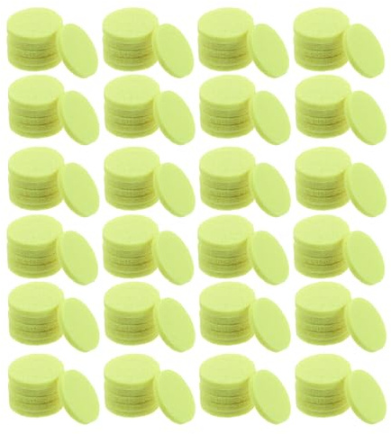 NUOBESTY Almohadillas Difusoras de Aromaterapia para Coche 30 Mm, 300 Unidades de Recambio Fluorescentes Amarillas, Absorbentes para Aceites Esenciales, Uso en Ambientadores y Collares