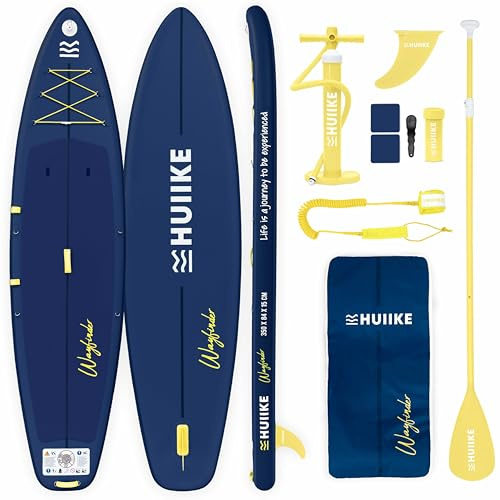 HUIIKE Tabla Paddle Surf Hinchable Touring con Accesorios Incluidos, Remo, Quilla, Leash, Inflador y Mochila. Stand Up Paddle Board Gran Estabilidad y Resistencia. Convertible en Kayak