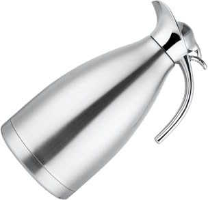 KIXZSAZ Caraffa termica dinamica in acciaio Per inox Impostazioni professionali Mantenimento del calore nei liquidi caldi e raffreddamento di altri Caraffe, Argento, 2 litri