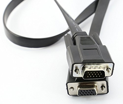 rhinocables Flat SVGA/VGA EXTENSION Cable Thin Low Profile Lead 15pin Computer Monitor Display Male to Female Connections Various Lengths (3m)