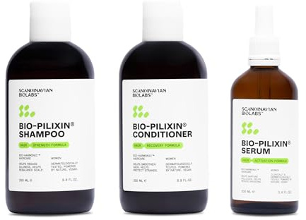 Scandinavian Biolabs Bio-Pilixin® Routine For Women | Helps With Hair Shedding, Nurtures Hair Follicles, Enhances Hair Strength, Repairs Damaged Hair, Clinically Tested (1-Month)
