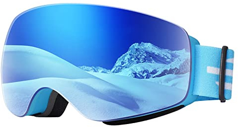 EasYoung Occhiali da sci per bambini, occhiali da sci e snowboard, per ragazzi e ragazze, compatibili con casco da neve