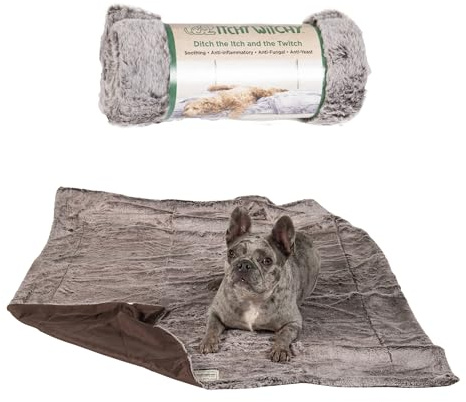 Dog Gone Smart Itchy Witchy Blanket - Soft Velvet & Tipped Faux Fur, Plush Dog Throw with Encapsulated Essential Oils for a Gentle, Skin-Friendly Experience, Chocolate Truffle, Medium 30x40 Inches