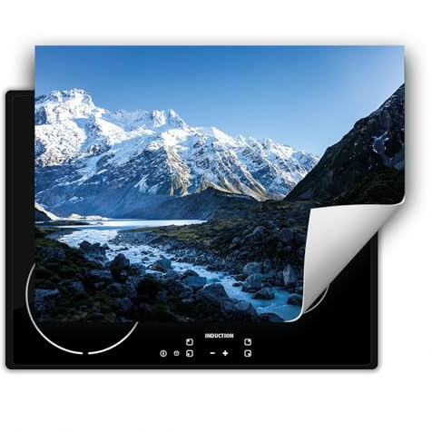 DarHaus Tapa para placa de induccion - Placa protectora vitroceramica 80x52 cm - invierno - montañas