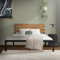 ML-Design Metallbett 140x200 cm mit Lattenrost, Bettgestell mit Holz-Kopfteil, Schwarz-Braun, Stahl, Rustikal, Bettrahmen, Bett für Schlafzimmer/Gästezimmer, Einzelbett Doppelbett Gästebett Jugendbett