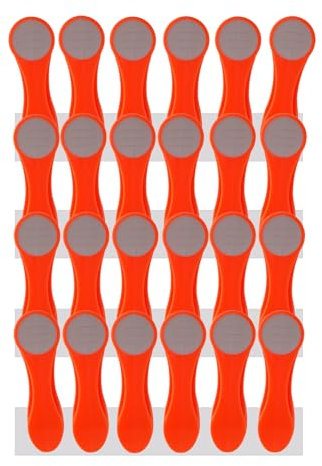 Lot de 24 pinces à linge avec ressorts de compression en acier inoxydable et poignée Soft Grip Soft Touch Softtouch Orange Gris