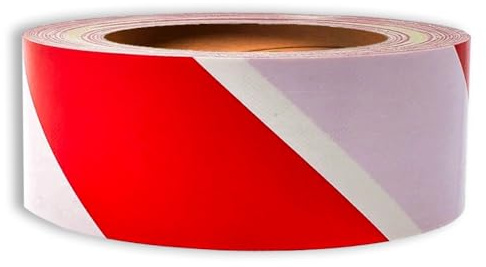 Berry 100 Meter Warning Tape - Red and White | 2 Inch Wide Barrier Tape | Non-adhesive Caution Tape for Marks off Dangerous Areas or Zones, Construction Sites, Roads, Working Zones, etc