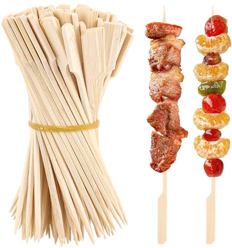 LDXDRU 300 Stück Bambus Spieße 25cm Spieße Holzpfeln Grill, Spieße, Obst, Gemüse, Holzspieße Schaschlikspieße für Grill, Buffet, Cocktails, Obst, Snacks, Basteln