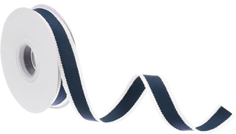 PATIKIL 9.8 Yardas x 0.6 Cinta a Rayas de Navidad, Rollo de Cinta de Caramelo para Envolver Telas para Manualidades, Diademas de Cumpleaños, Bodas, Decoración de Festivales, Azul Marino