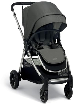 Mamas & Papas Flip XT3 Pushchair - Harbour Grey (Newborn to 4 Years) | Compact Pushchair, Stroller, Pram, One Handed Fold, Slim Frame, Lie Flat Seat, Large Hood, Newborn to 4 years