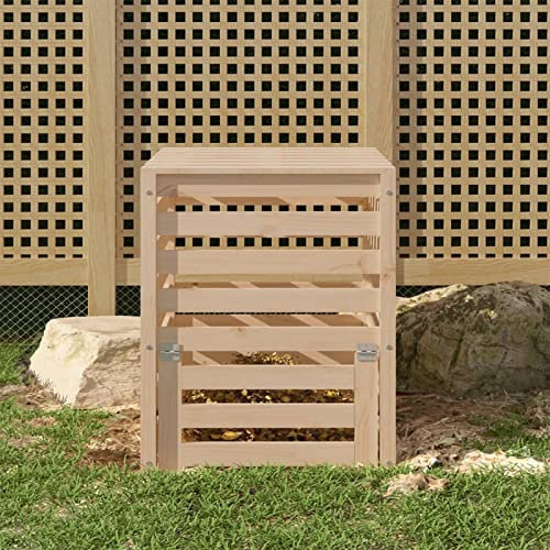 Juroupi Compostiera 63,5x63,5x77,5 cm in Legno Massello di Pino,Compostiera,Compostiera da Giardino,Compostiera da Balcone/Cucina/Domestica-823808