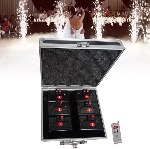 LTdlhFk Sis-Tema di Fuoco D'artificio della Base della Fontana Fredda, Mini Macchina di Nozze dello Scintillio, Telecomando Senza Fili, Perfetto per Le Celebrazioni E Gli Eventi, 6PCS