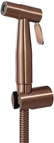 Spruzzatore Bidet Portatile in Acciaio Inossidabile per Montaggio a Parete del WC, Rubinetto del Bagno, autopulente, a igienica, Finitura Spazzolata (Oro Rosa)