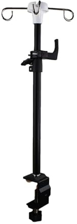 MagiDeal IV Drip Stand, Table Clamp IV Pole with 4 Hooks, Adjustable Height Feeding Tube Holder Clinic Hospital Home Care for Bed Office Travel Drip Bag Stand
