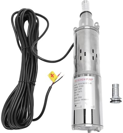 CHEOTIME Solar Deep Well Pump, 340w Stainless Steel Screw Submersible Water Pump, Solar Water Pump for Agricultural Irrigation and Clean Water Transfer