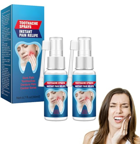 Spray per Denti Gengive, 2pcs Spray Analgesici Dentali,Spray per Alleviare Mal Denti,Spray Contro Mal Di Denti,Spray per Dolore Dentale,Spray per la Cura Orale Alle Erbe