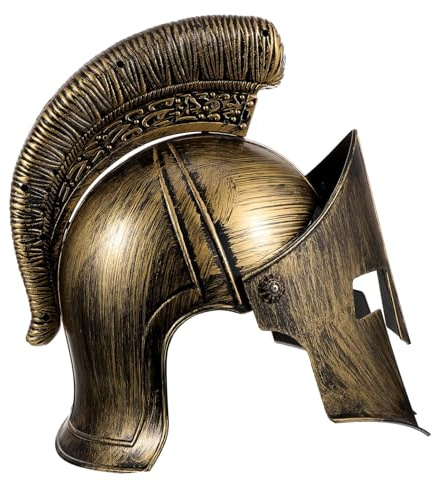 Mikikit Casco Romano Vintage para Disfraz Militar de Hombre Casco de Soldado Cosplay con Detalles Auténticos Resistente y Fácil de Limpiar para Coleccionistas y Fiestas Temáticas