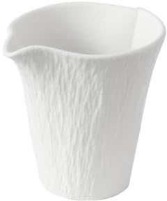 Keramisk dippskål med handtag är fräsch och enkel för hemmabruk – rättvis mugg-sten vit.