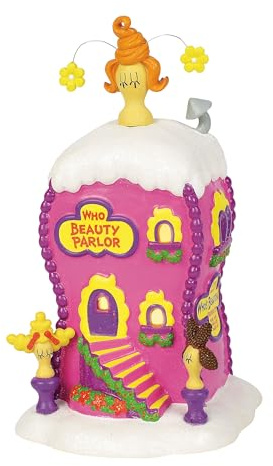 Department 56 Dr. Seuss Grinch Village La Boutique Beauty Parlor Lit Building, 6.75 Inch, Multicolor