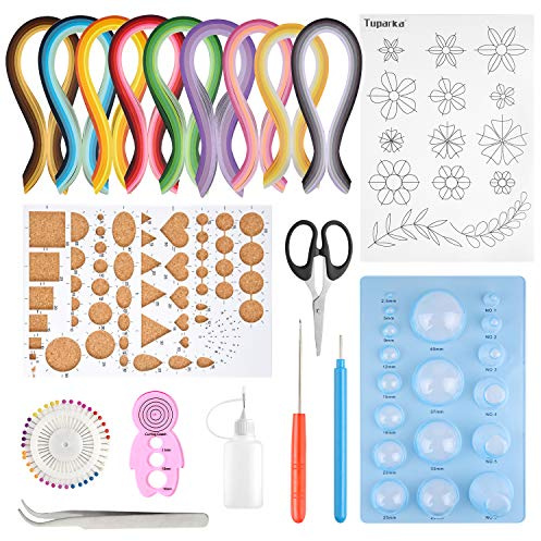 TUPARKA 19 Pcs Paper Quilling Kits 45 Colors 900 Strips Quilling Art Paper DIY Craft