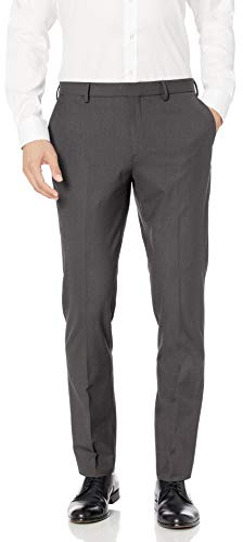 Amazon Essentials Pantalon Habillé en Tissu Stretch Infroissable Coupe Ajustée Homme, Charbon, 42W / 30L