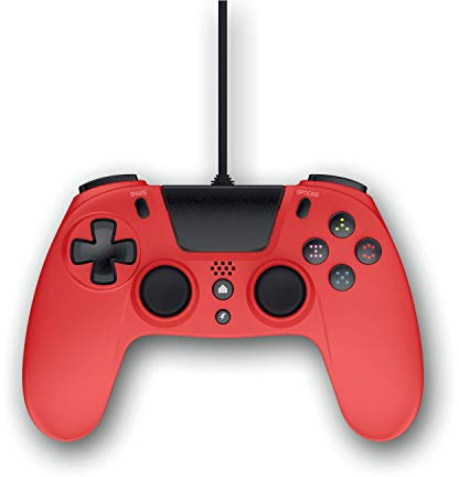 Gioteck - Mando con cable color rojo VX-4 para PlayStation 4 y PC (Windows)