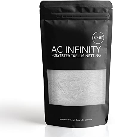 AC Infinity polyester växtspaljénät 15 x 38 cm tungt skurnät, hydroponik växtnät för växttält, trädgårdsarbete och trädgårdsodling, 5 x 15 tum