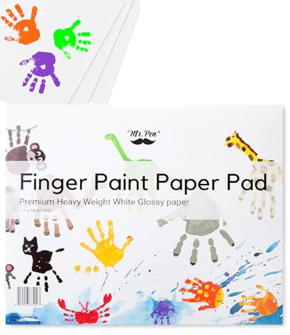 Mr. Pen- Finger Paint Paper for Kids, 11 x 14 inches, 22 Sheets, Art Paper for Kids