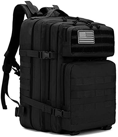KLZUOPT Mochila De Senderismo 45L Camuflaje Ejército Mochila Militar Asalto Táctico Molle Mochila Caza Trekking Mochila Impermeable Bug out Bag,13,One Size