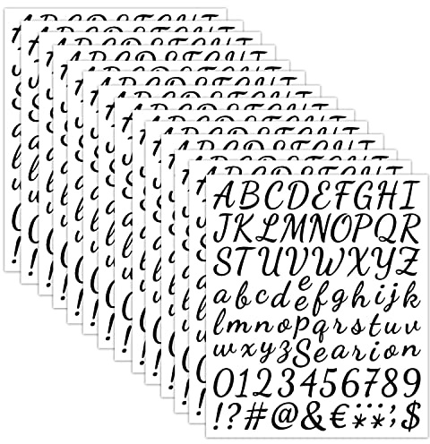 14 Fogli 1176 Pezzi Adesivi Lettere Alfabeto Lettere Adesive in Vinile Numeri Adesivi Stickers Lettere Adesive Adatti per DIY Scrapbooking, Decorazioni Regalo, Album Fotografici, Biglietti di Auguri