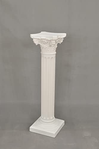 Cinar Colonna decorativa in stile corinzio, altezza 100 cm, larghezza 30 cm, colore bianco