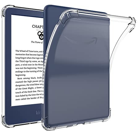 DIY Clear Case for 6 All New Kindle 12th Gen 2024 & 11th Gen 2022, Slim Silicone TPU Back Cover Skin, Transparent