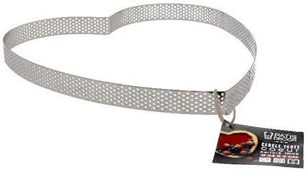 Cercle à tarte perforé cœur inox H 2 cm Ø 24 cm